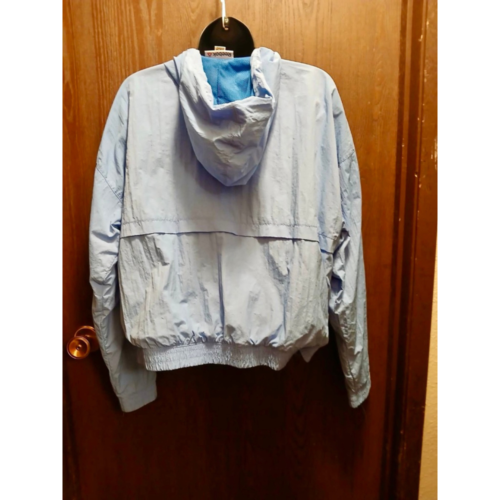 Reebok Women’s Blue Windbreaker Hooded Jacket Size S JC532 - Picture 8 of 8
